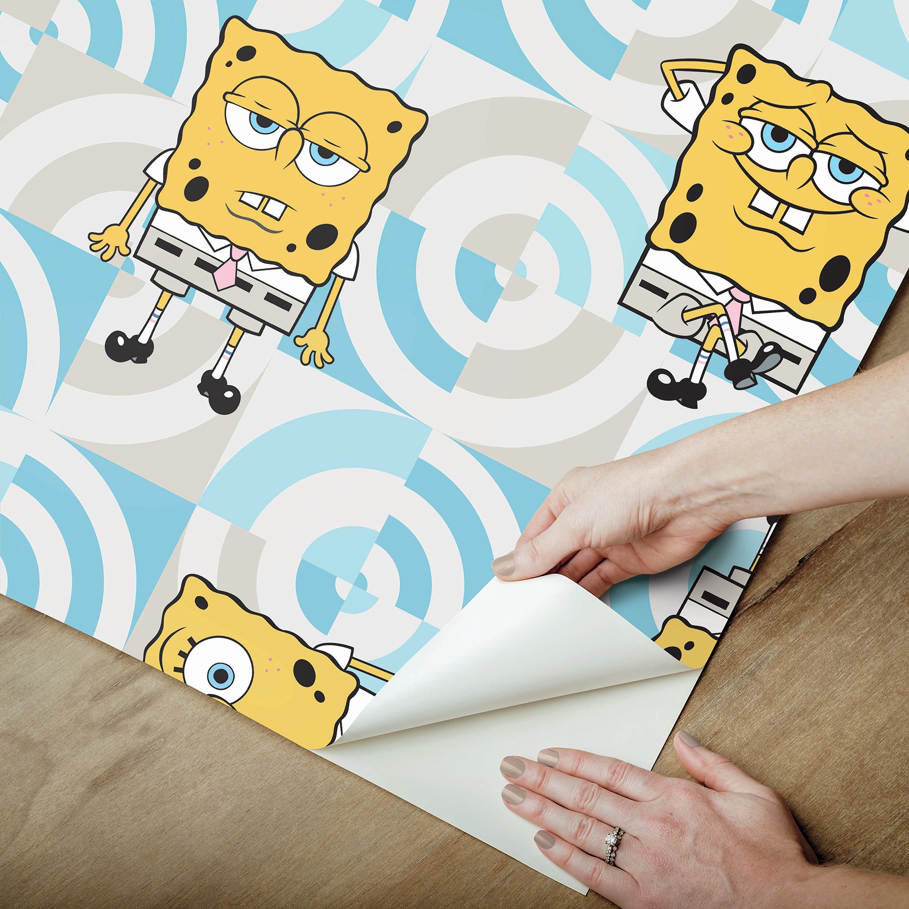 SpongeBob SquarePants Funny Faces Peel and Stick Wallpaper Peel and Stick Wallpaper RoomMates   