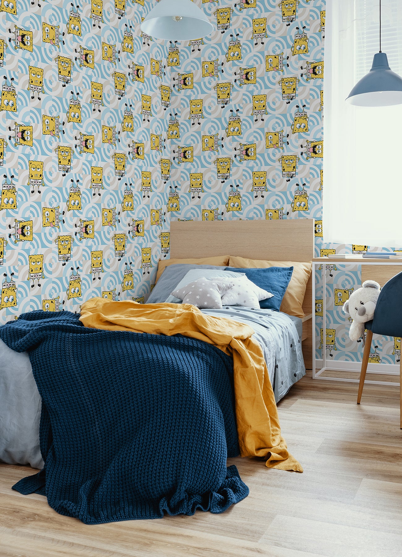SpongeBob SquarePants Funny Faces Peel and Stick Wallpaper Peel and Stick Wallpaper RoomMates   