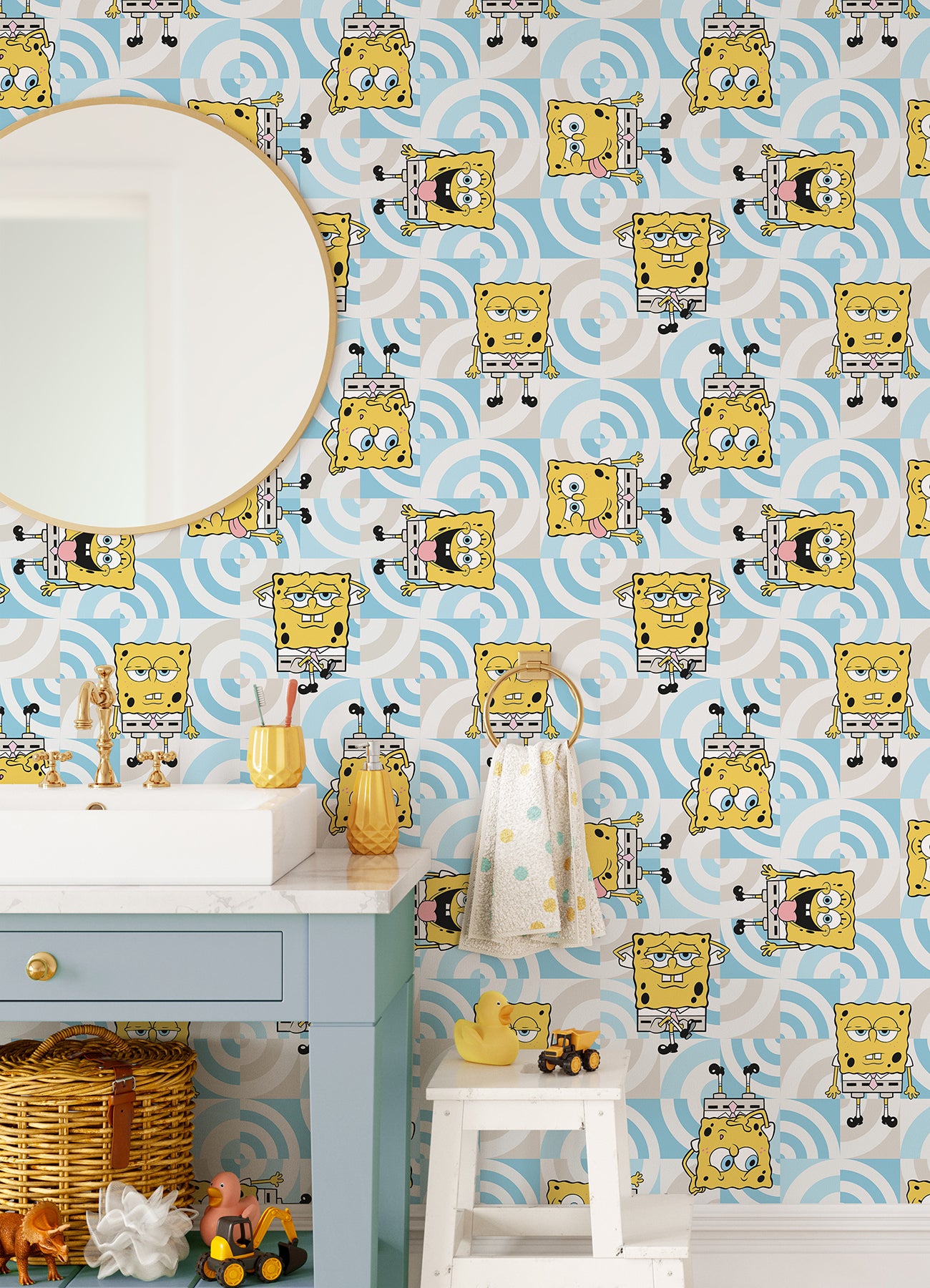 SpongeBob SquarePants Funny Faces Peel and Stick Wallpaper Peel and Stick Wallpaper RoomMates   
