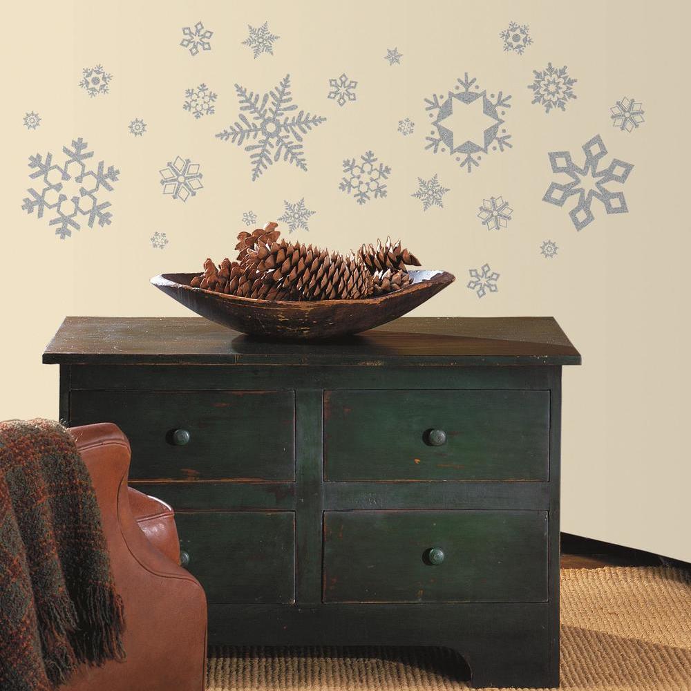 Glitter Snowflakes Wall Decals Wall Decals RoomMates   
