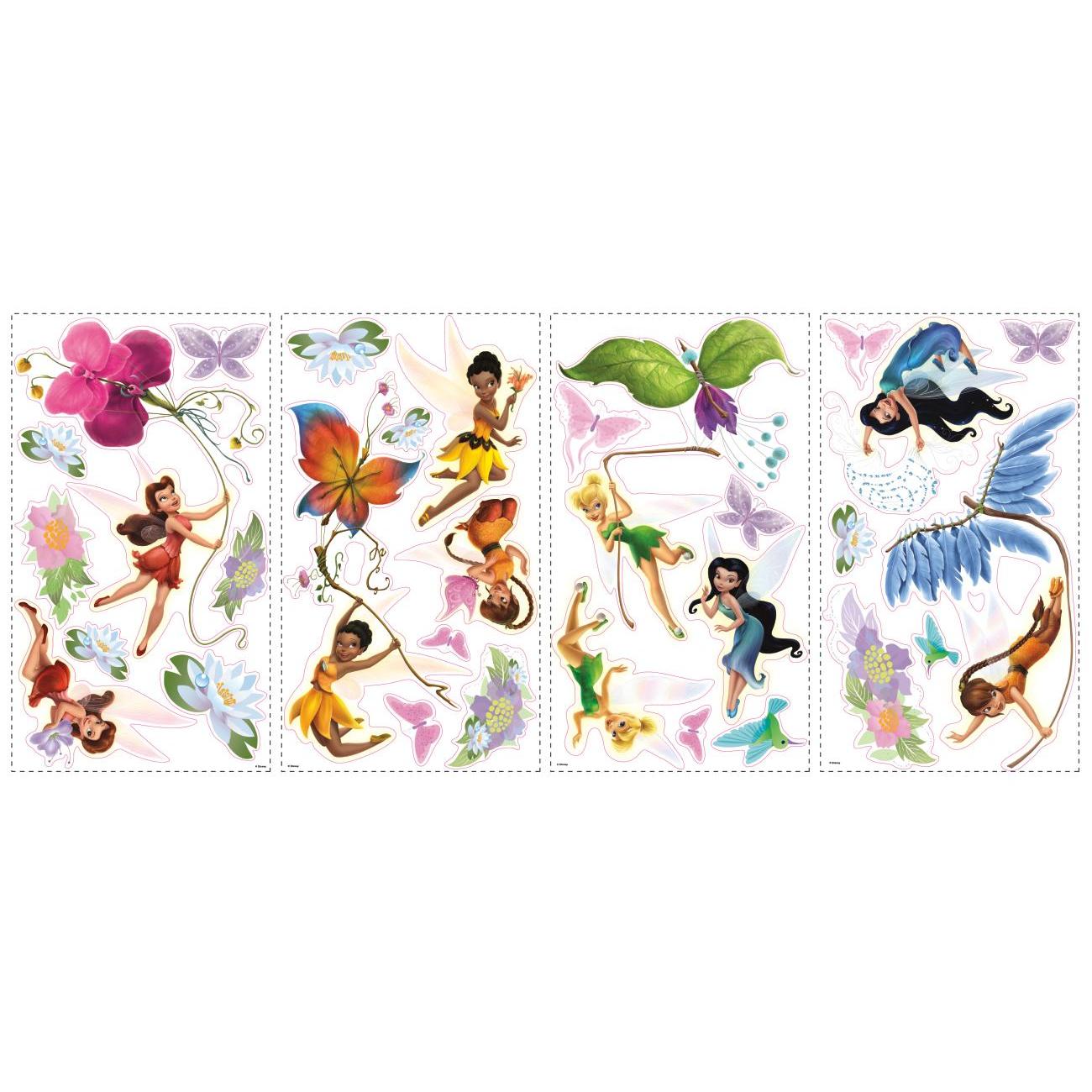 Disney Fairies Wall Decals with Glitter Wall Decals RoomMates   