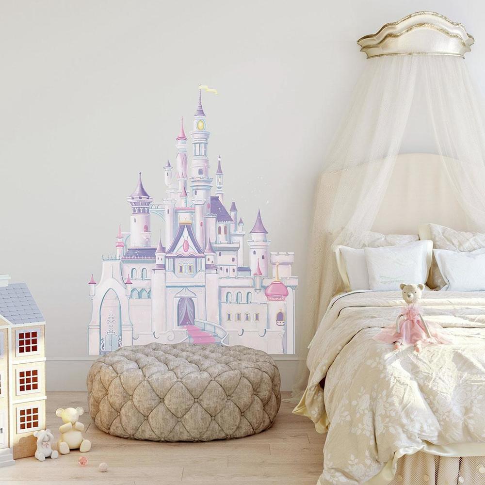 Disney Princess Castle Giant Wall Decal with Glitter Wall Decals RoomMates   