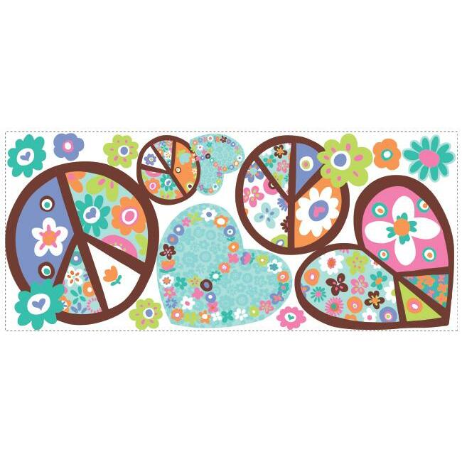 Hearts and Peace Signs Giant Wall Decals Wall Decals RoomMates   