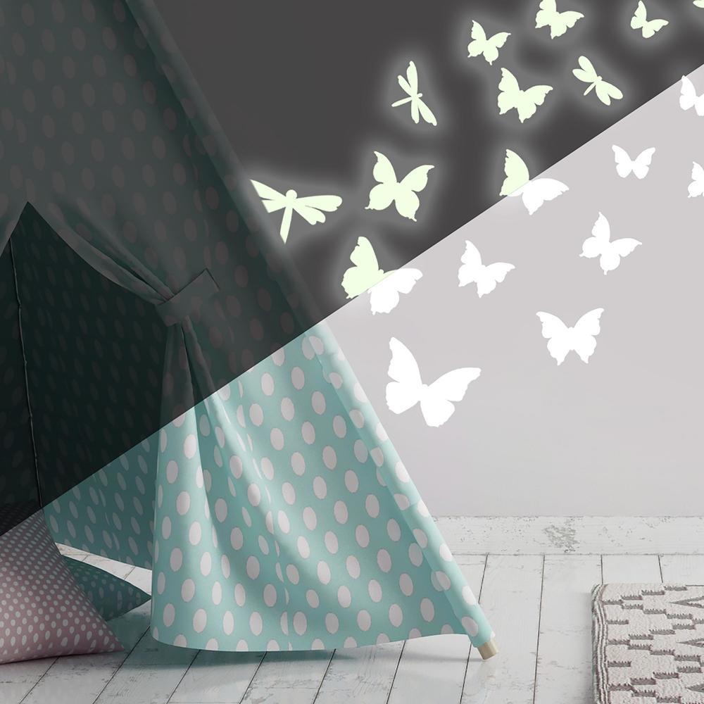 Butterflies & Dragonflies Glow in the Dark Wall Decals Wall Decals RoomMates   