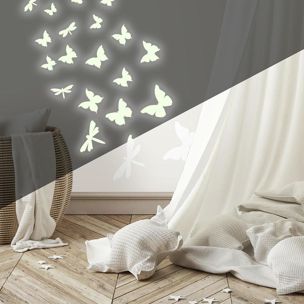 Butterflies & Dragonflies Glow in the Dark Wall Decals Wall Decals RoomMates   