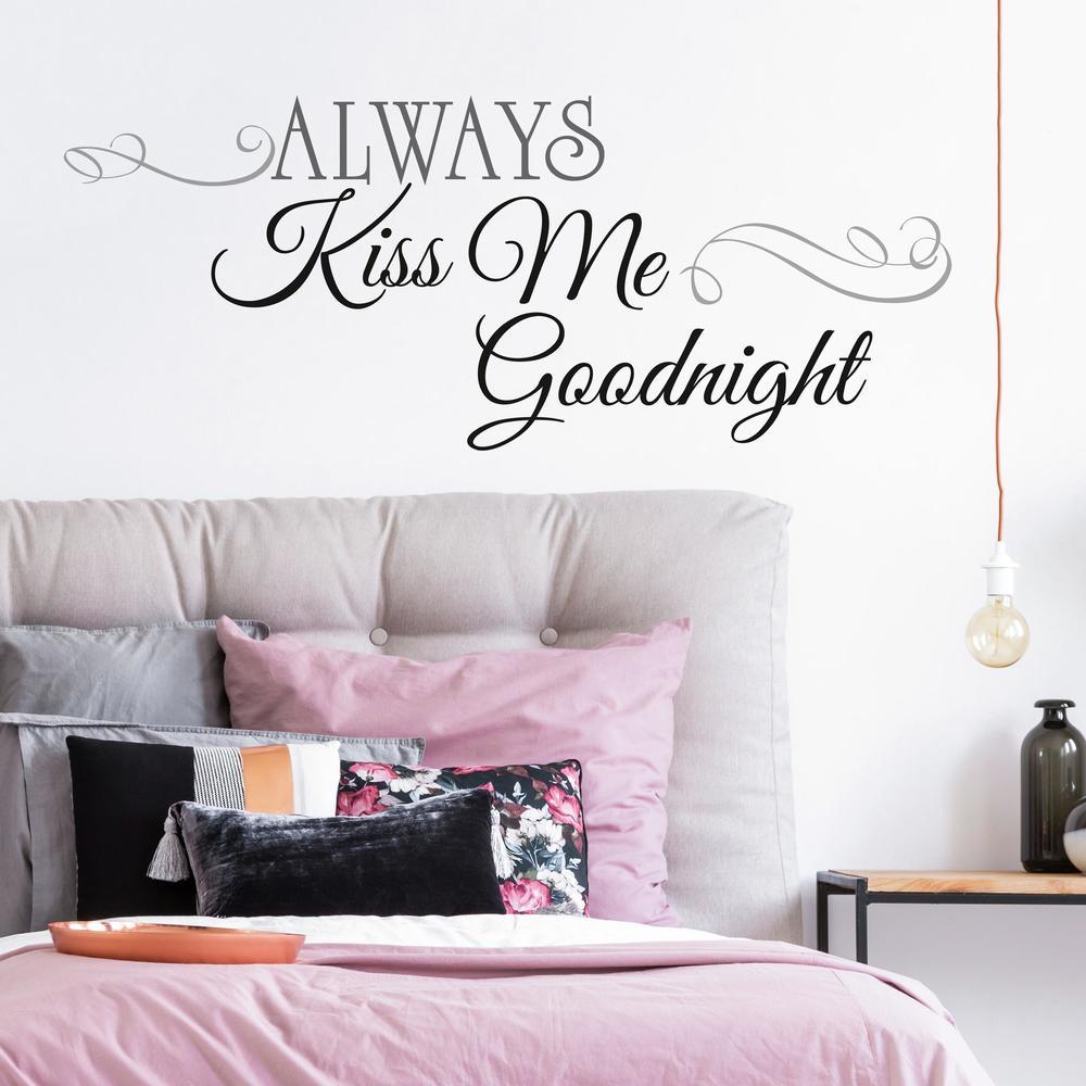 Always Kiss Me Goodnight Quote Wall Decals Wall Decals RoomMates   