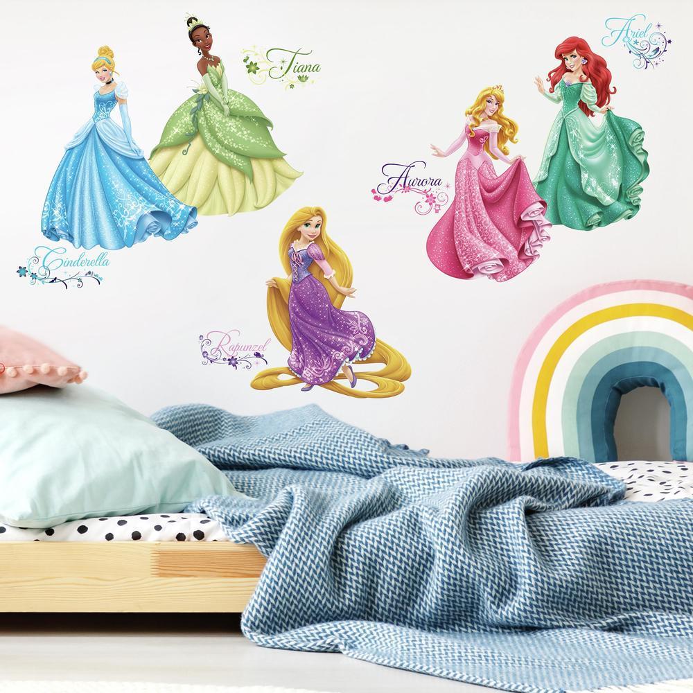 Disney Princess Royal Debut Wall Decals with Glitter Wall Decals RoomMates   