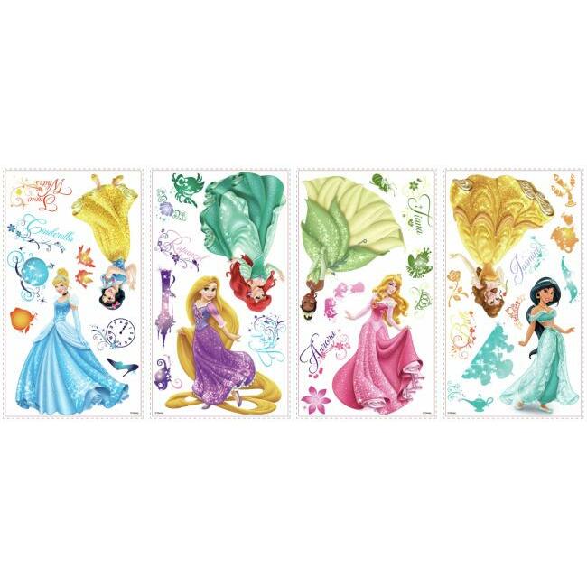 Disney Princess Royal Debut Wall Decals with Glitter Wall Decals RoomMates   