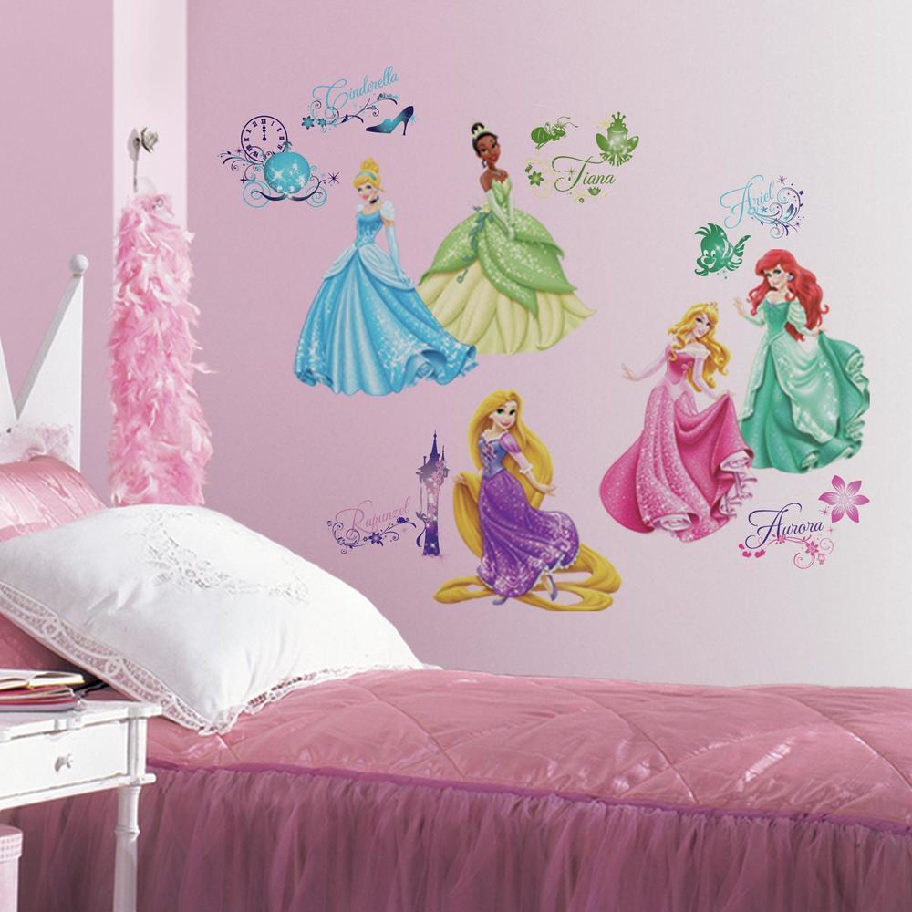Disney Princess Royal Debut Wall Decals with Glitter Wall Decals RoomMates   