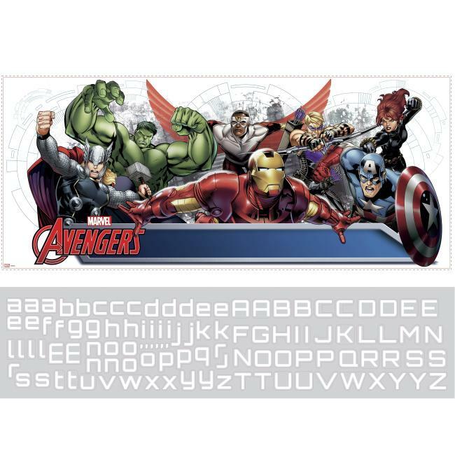 Avengers Assemble Headboard Giant Wall Decal with Alphabet Wall Decals RoomMates   
