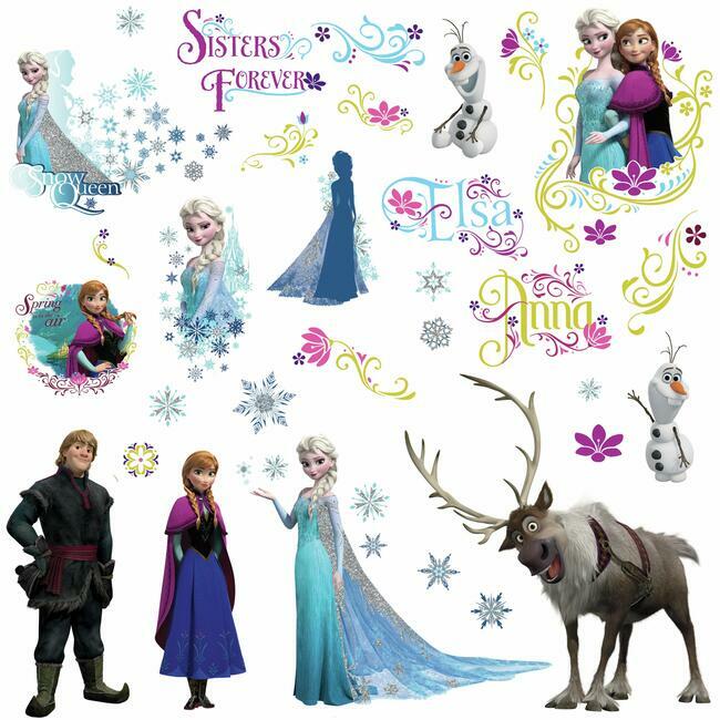 Frozen Wall Decals with Glitter Wall Decals RoomMates   