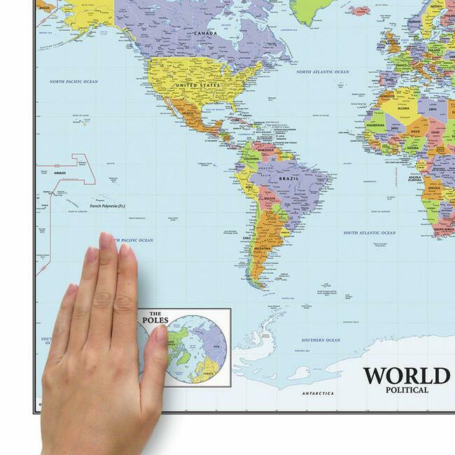 Dry Erase World Map Giant Wall Decal Wall Decals RoomMates   