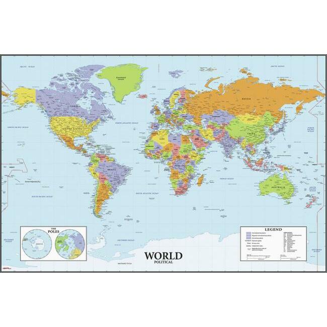 Dry Erase World Map Giant Wall Decal Wall Decals RoomMates   