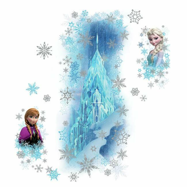 Disney Frozen Ice Palace ft. Elsa & Anna Giant Wall Decals With Glitter Wall Decals RoomMates   