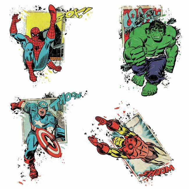 Marvel Super Hero Burst Peel and Stick Giant Wall Decals Wall Decals RoomMates   