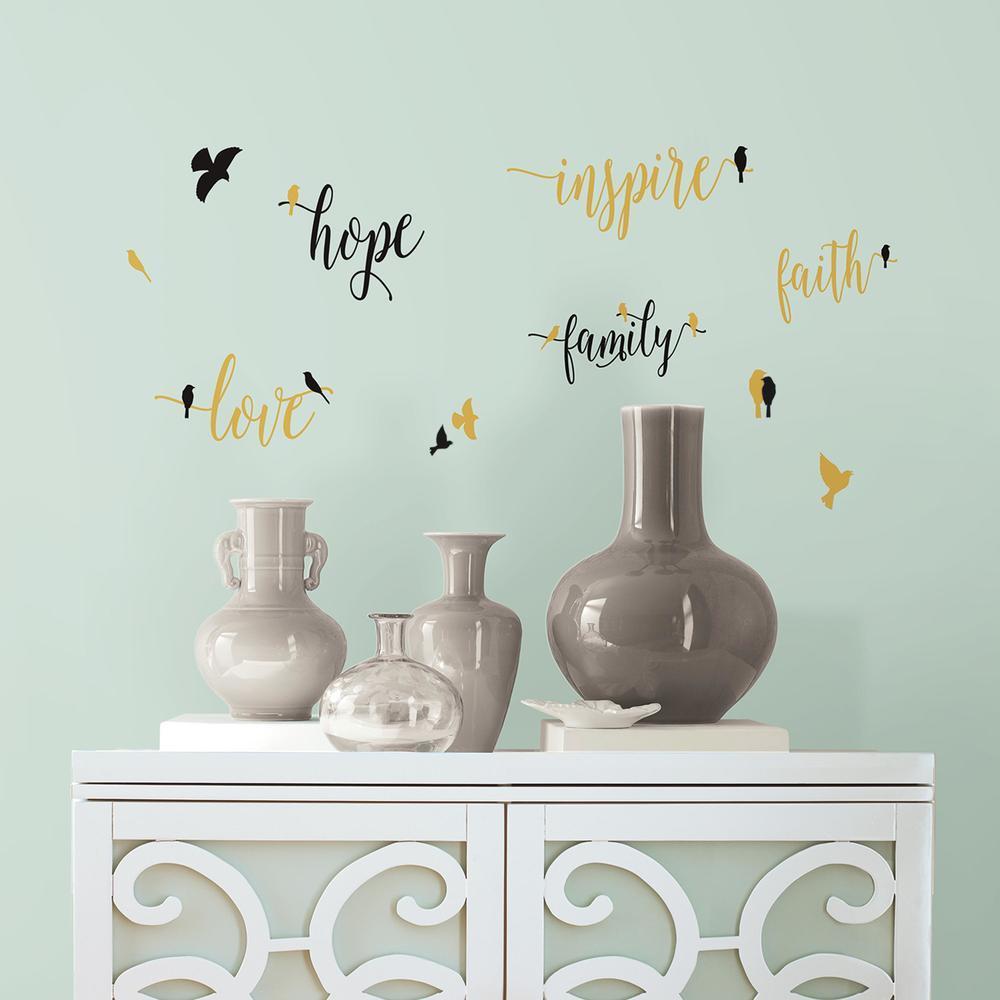Inspirational Words with Birds Wall Decals Wall Decals RoomMates   