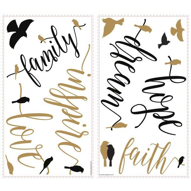 Inspirational Words with Birds Wall Decals Wall Decals RoomMates   