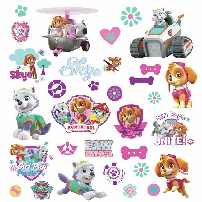 PAW Patrol Girl Pups Peel and Stick Wall Decals Wall Decals RoomMates   
