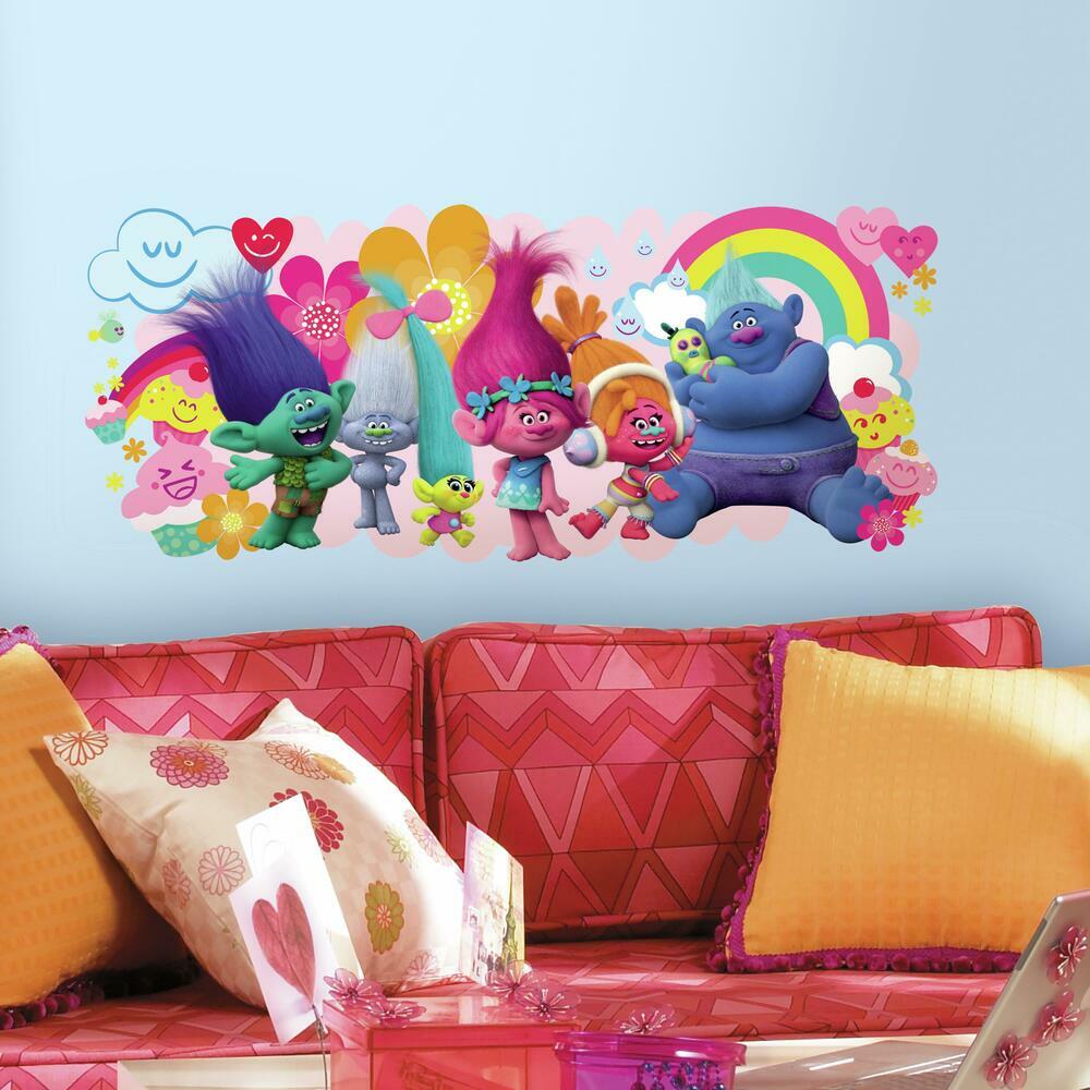 Trolls Movie Giant Wall Graphic Wall Decals RoomMates   