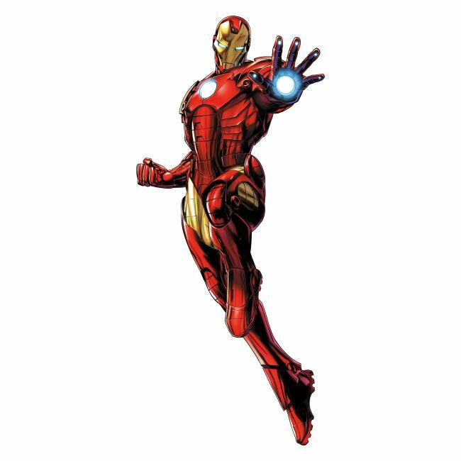 Iron Man Giant Peel and Stick Giant Wall Decals with Glow Wall Decals RoomMates   