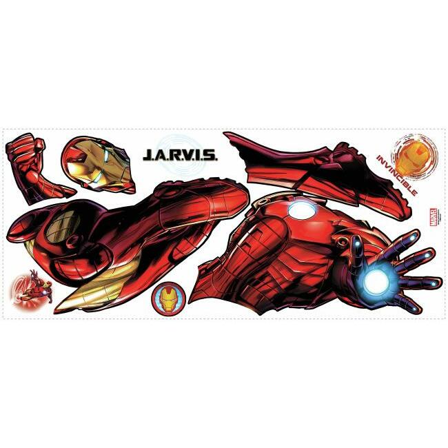 Iron Man Giant Peel and Stick Giant Wall Decals with Glow Wall Decals RoomMates   