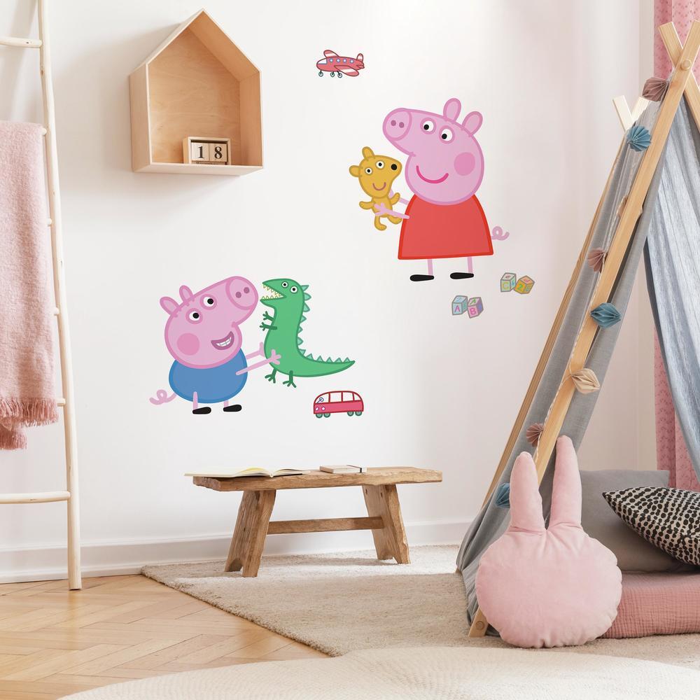 Peppa Pig and George Playtime Giant Wall Decals Wall Decals RoomMates   