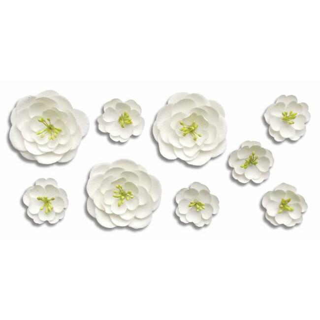 White Blossom Branch Giant Wall Decals With 3D Embellishments Wall Decals RoomMates   