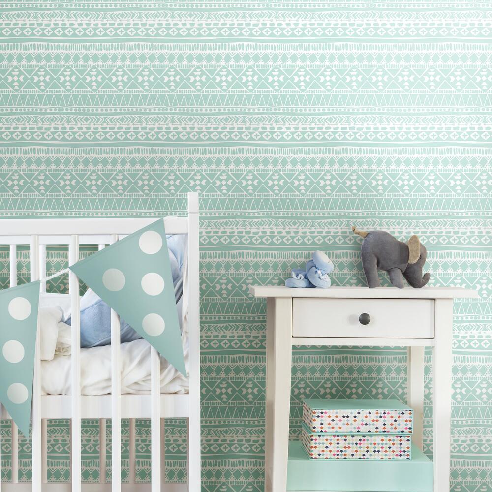 Tribal Peel and Stick Wallpaper Peel and Stick Wallpaper RoomMates   