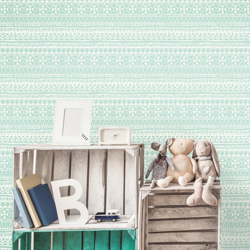 Tribal Peel and Stick Wallpaper Peel and Stick Wallpaper RoomMates   