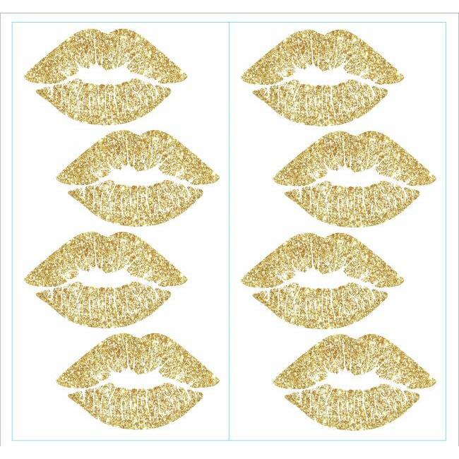Lip Peel and Stick Wall Decals with Glitter Wall Decals RoomMates   