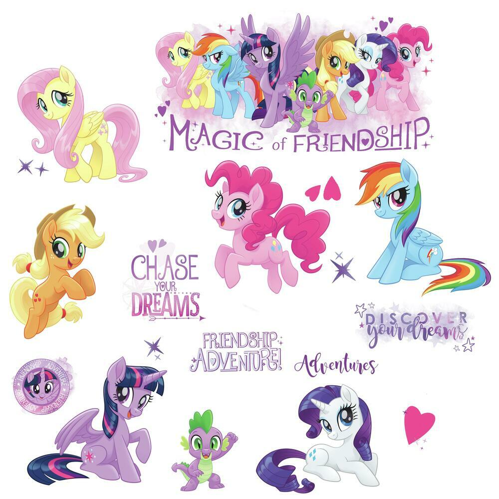 My Little Pony the Movie Peel and Stick Wall Decals with Glitter Wall Decals RoomMates   