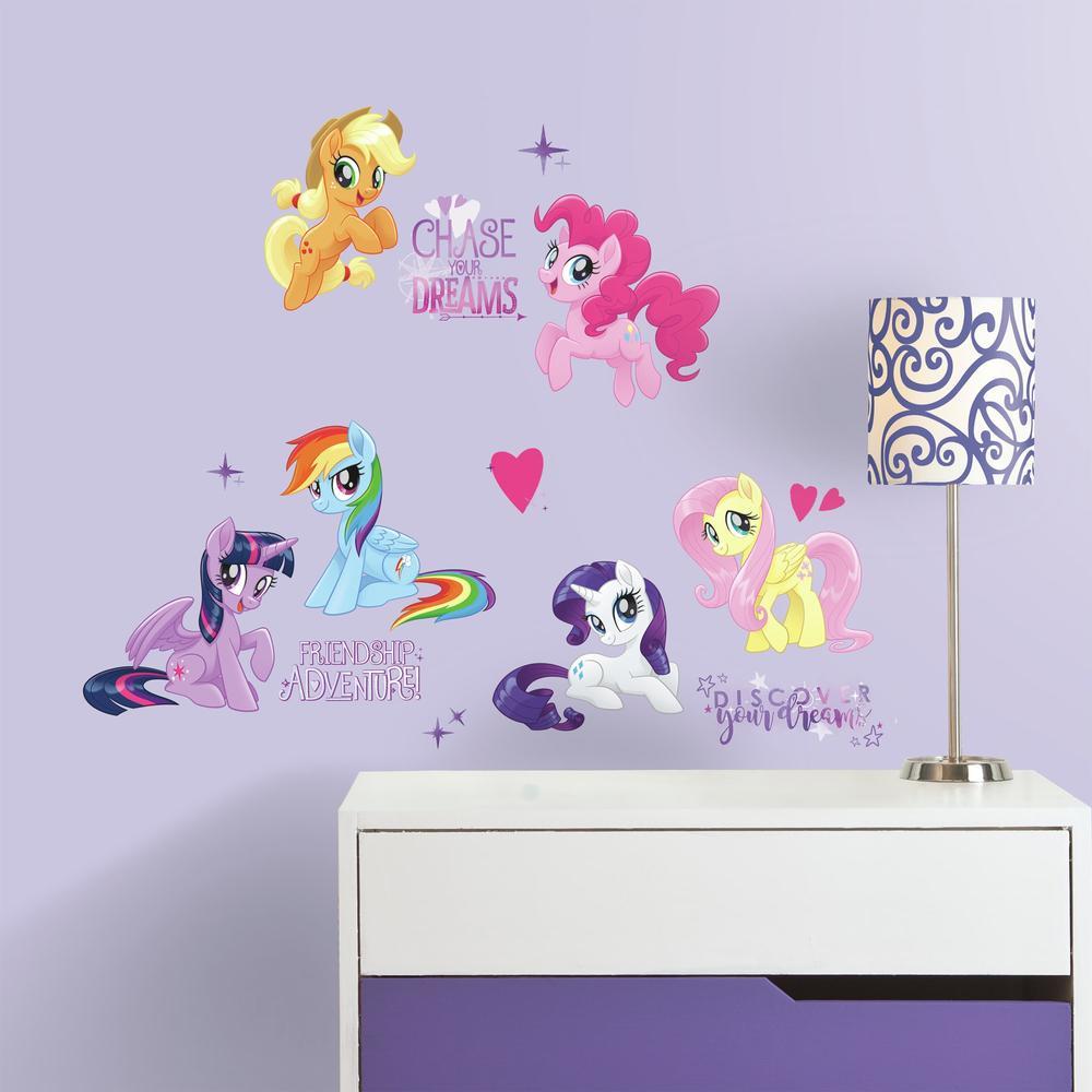 My Little Pony the Movie Peel and Stick Wall Decals with Glitter Wall Decals RoomMates   
