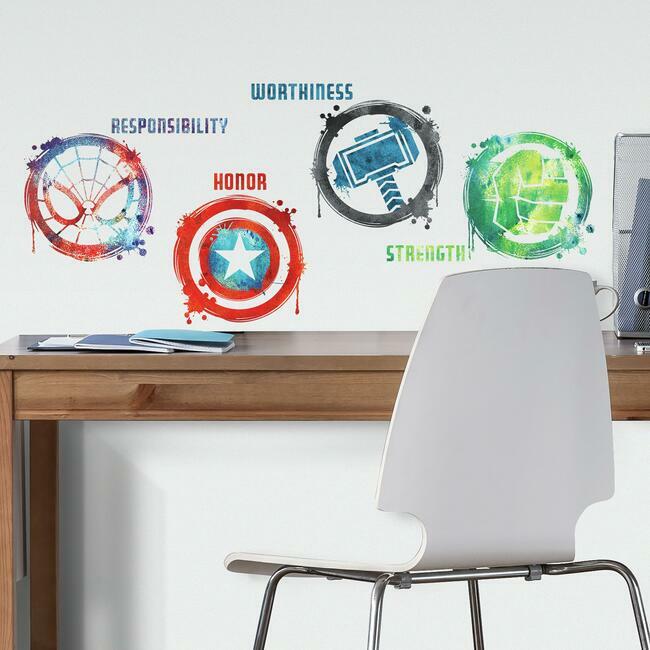 Marvel Icons Peel and Stick Wall Decals Wall Decals RoomMates   