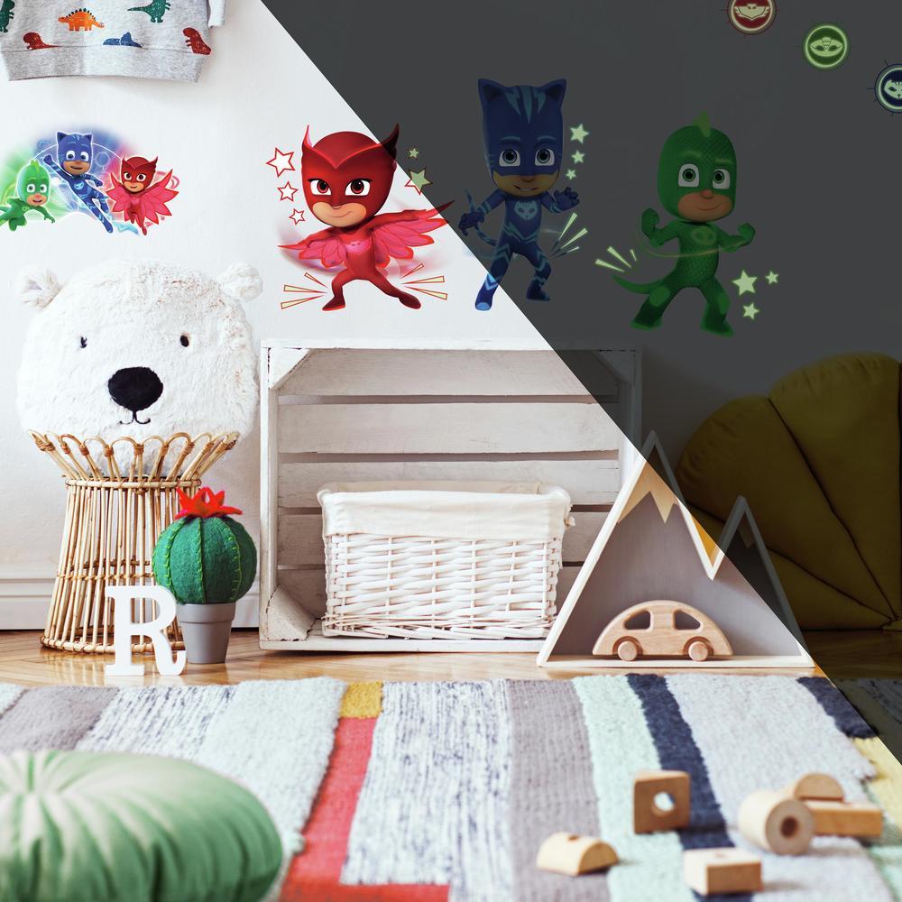 PJ Masks Peel and Stick Wall Decals with Glow Wall Decals RoomMates   