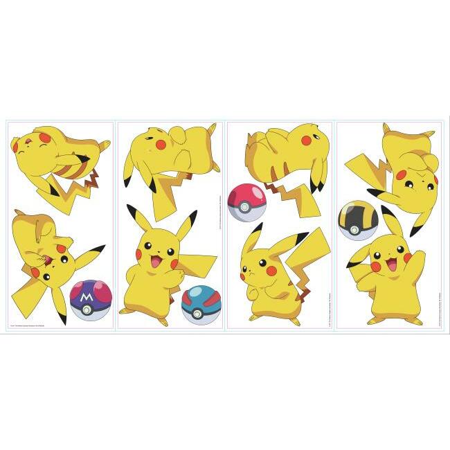 Pokemon Pikachu Peel and Stick Wall Decals Wall Decals RoomMates   