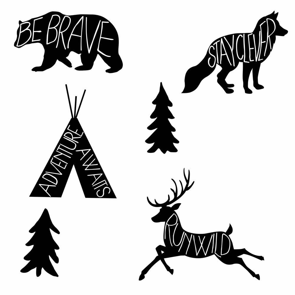 Black Adventure Awaits Animal Giant Wall Decals Wall Decals RoomMates   