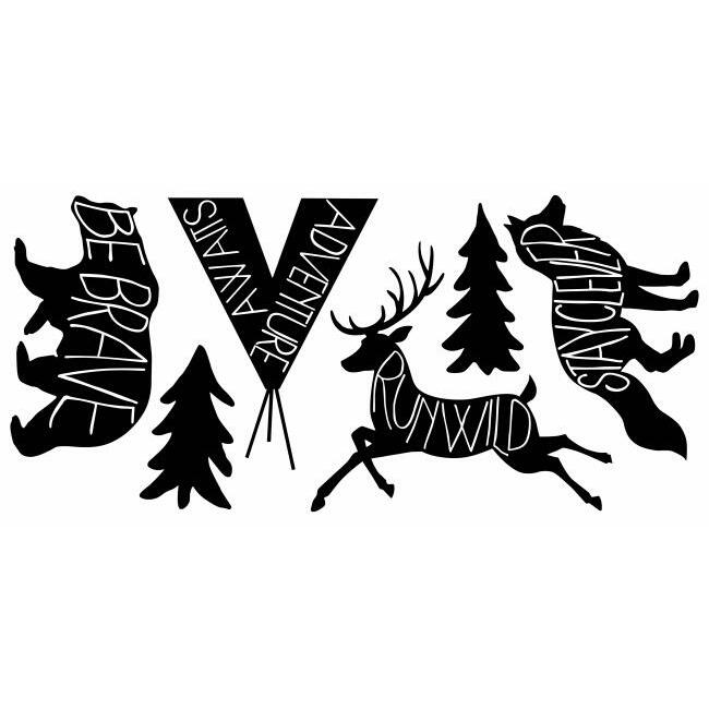 Black Adventure Awaits Animal Giant Wall Decals Wall Decals RoomMates   