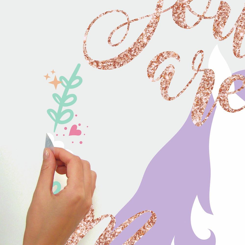 Unicorn Magic Peel and Stick Wall Decals with Glitter Wall Decals RoomMates   