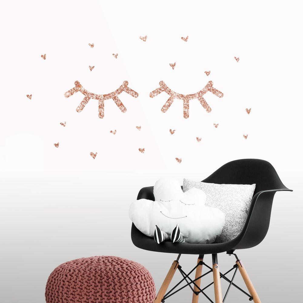 Eyelash Peel and Stick Wall Decals With Glitter Wall Decals RoomMates   