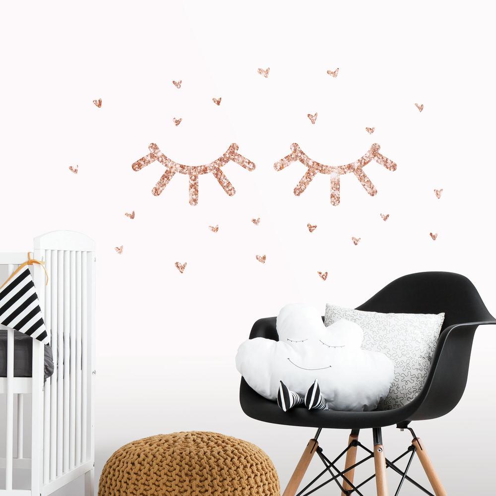 Eyelash Peel and Stick Wall Decals With Glitter Wall Decals RoomMates   