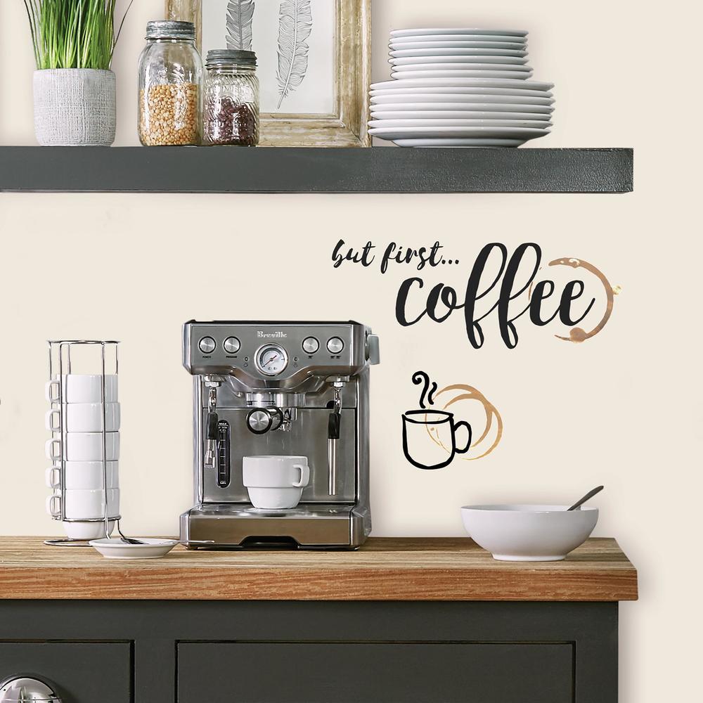 But First Coffee Wall Quote Peel and Stick Decals Wall Decals RoomMates   