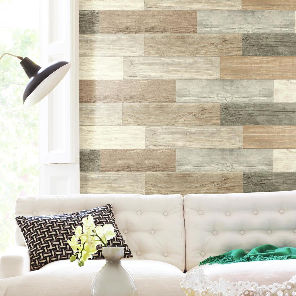 Distressed Barn Wood Plank Peel and Stick Wall Decals Wall Decals RoomMates   