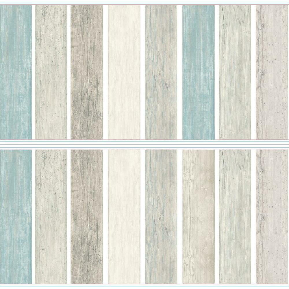 Distressed Barn Wood Plank Peel and Stick Wall Decals Wall Decals RoomMates Blue  