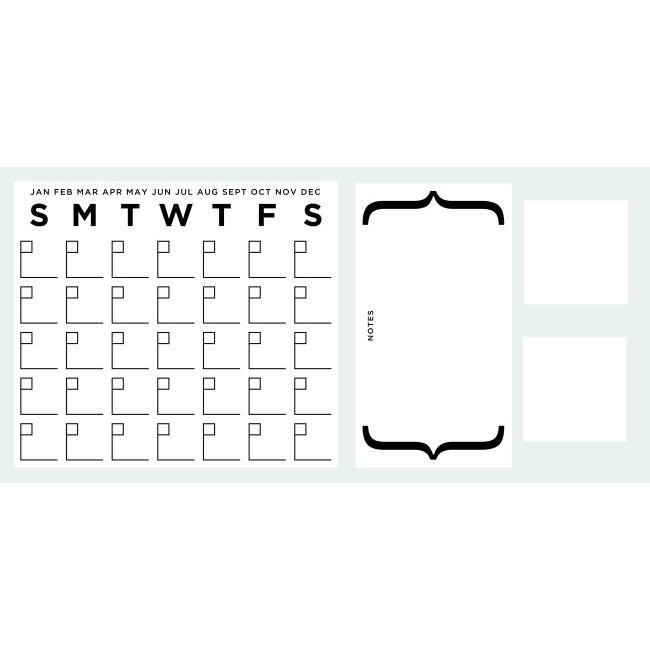 Dry Erase Calendar Peel and Stick Wall Decal Set Wall Decals RoomMates   