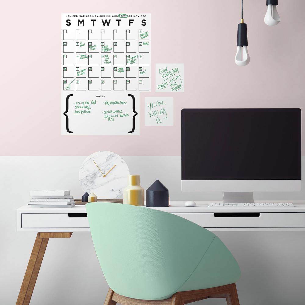Dry Erase Calendar Peel and Stick Wall Decal Set Wall Decals RoomMates   