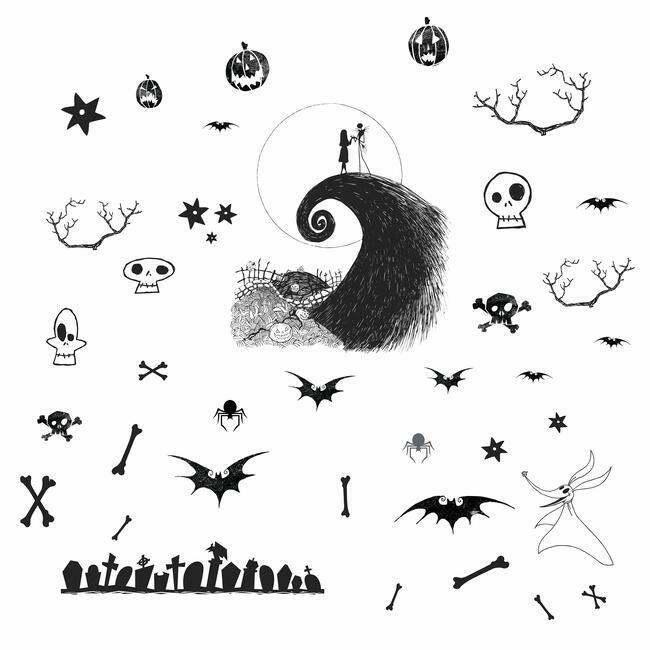 Disney Tim Burton's The Nightmare Before Christmas Jack and Sally Peel and Stick Wall Decals Wall Decals RoomMates   
