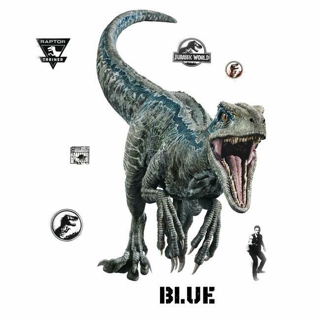 Jurassic World: Fallen Kingdom Blue Velociraptor Giant Wall Decal Wall Decals RoomMates   