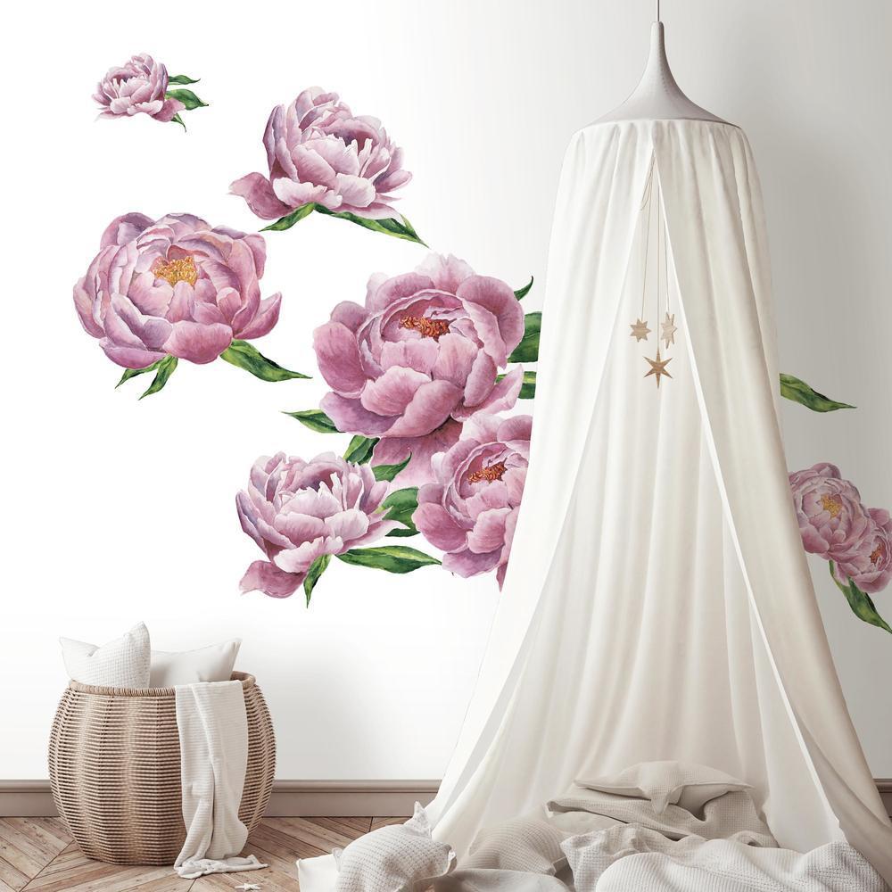 Large Peony Peel and Stick Giant Wall Decals Wall Decals RoomMates   