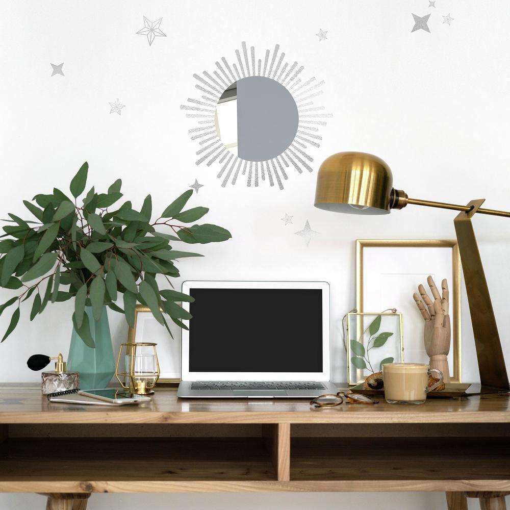 Sunburst Wall Decals with Circle Mirror Mirrors RoomMates   
