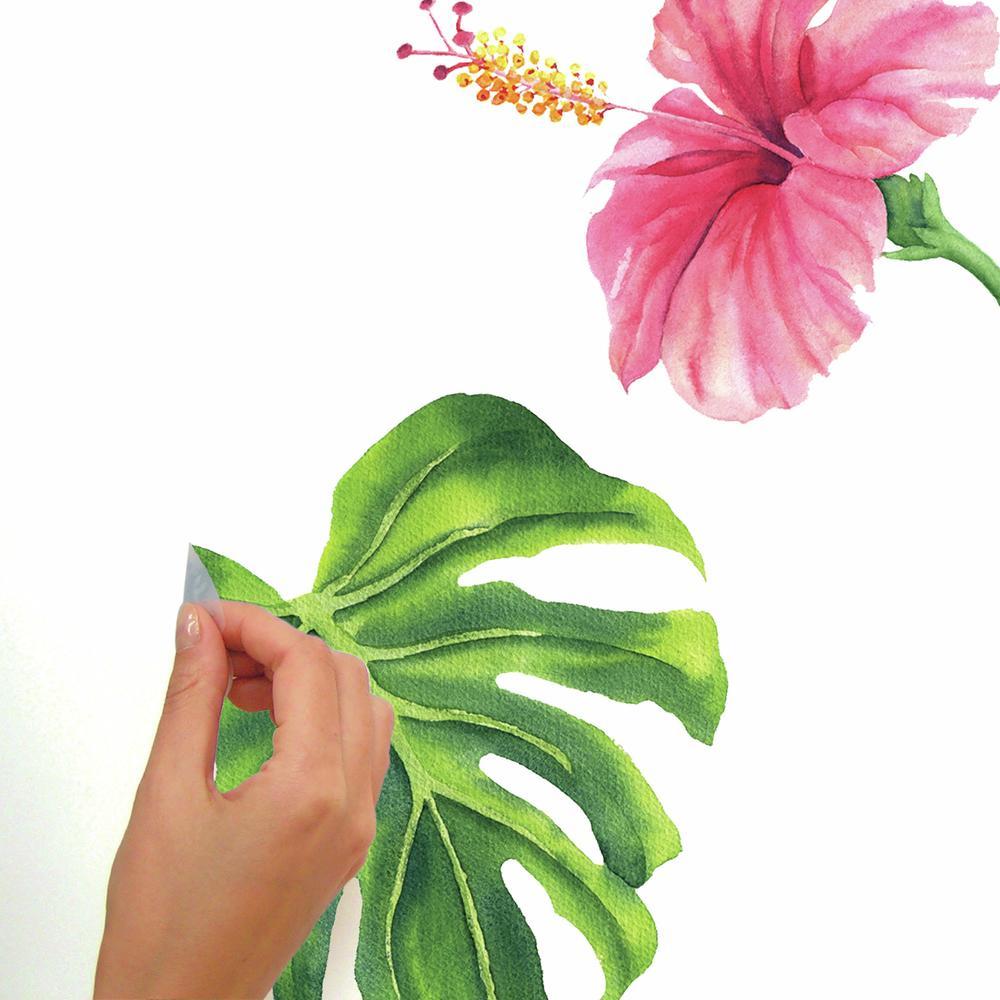 Tropical Hibiscus Flower Peel and Stick Wall Decals Wall Decals RoomMates   
